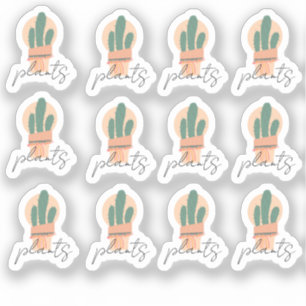 Juego de Pegatinas de Escritura Elegante de Planta