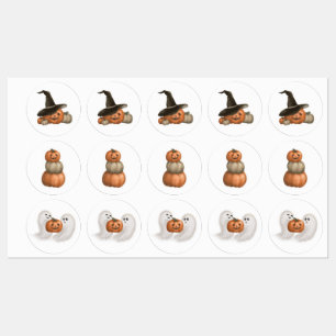 Juego de pegatinas de Halloween Ghost y Pumpkin