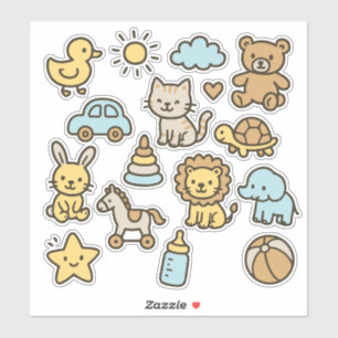 Juego de pegatinas de juguetes para nursery adorab