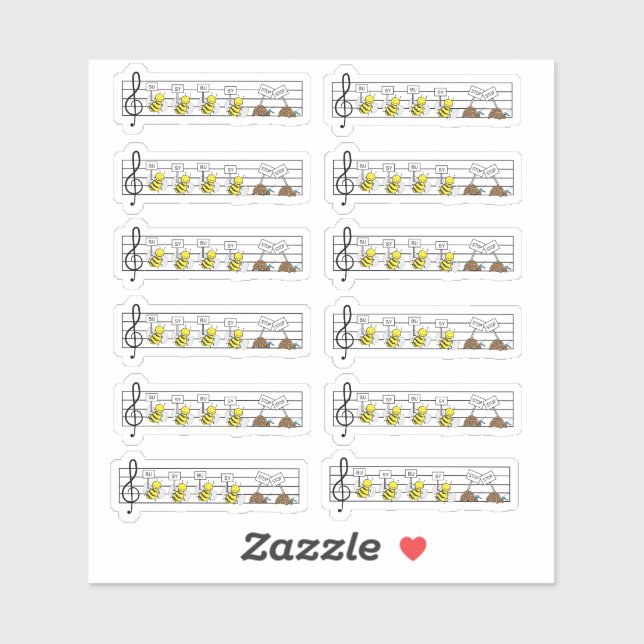Juego de Pegatinas de música Suzuki (Hoja)