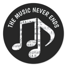 Juego de Pegatinas de notas de música negra