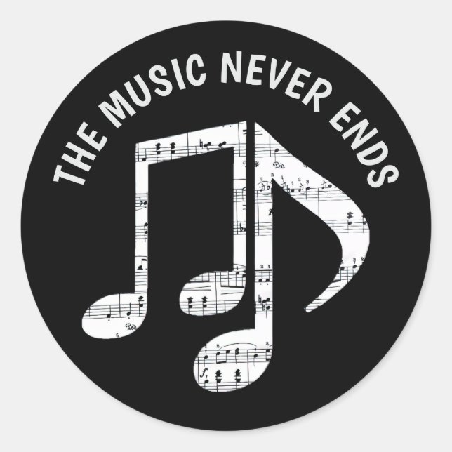 Juego de Pegatinas de notas de música negra (Anverso)