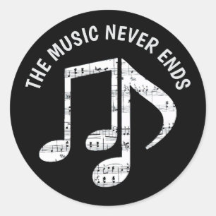 Juego de Pegatinas de notas de música negra