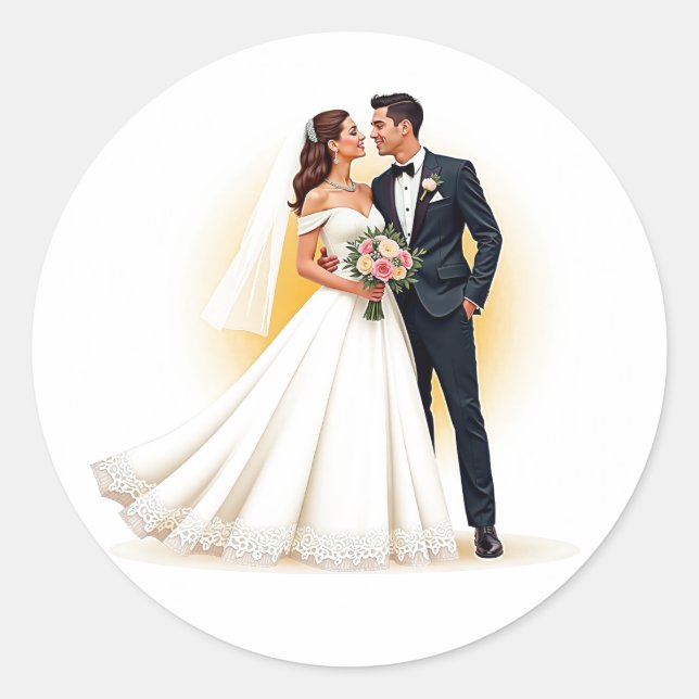 Juego de Pegatinas de parejas Bodas de sueño (Anverso)