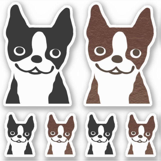 Juego de Pegatinas de perros del terror de Boston  (Anverso)