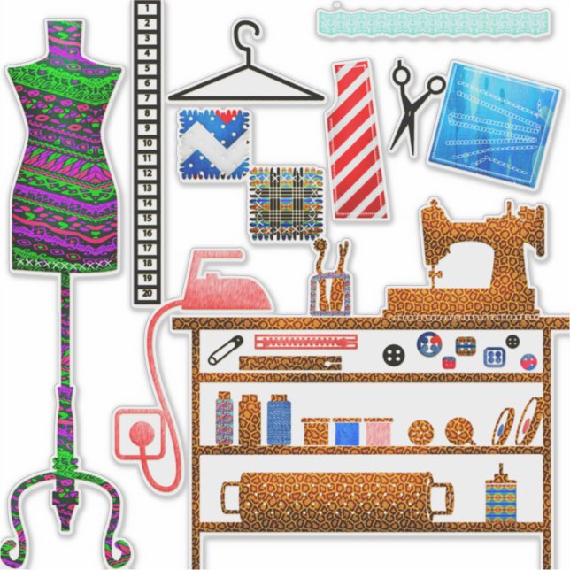 Juego de Pegatinas de sastre (Anverso)