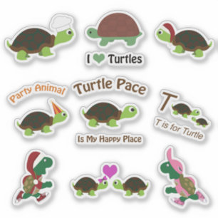 Juego de Pegatinas de tortugas Personalizados