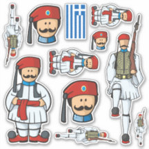 Juego de Pegatinas de Tsolias griegas