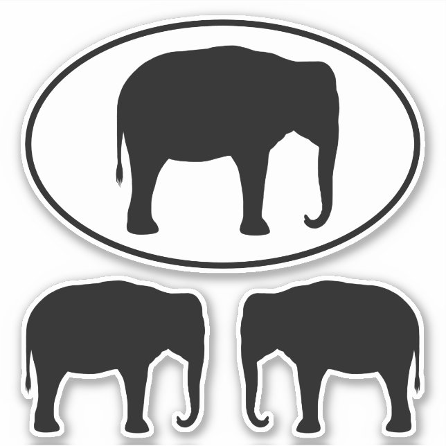 Juego de Pegatinas de vida silvestre para elefante (Anverso)