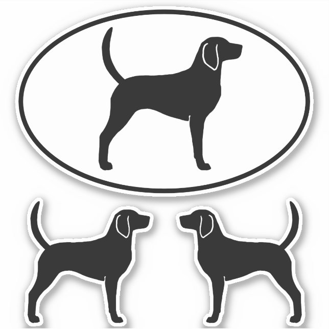 Juego de Pegatinas de vinilo de foxhound para perr (Anverso)
