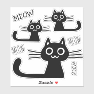 Juego de Pegatinas de vinilo de Meow Meow Black Ki
