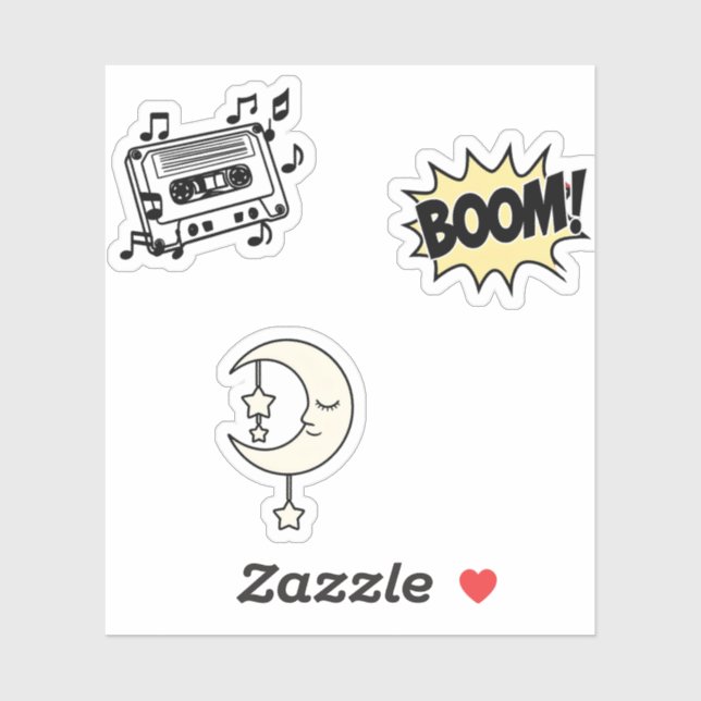 Juego de Pegatinas divertidos - Diseños coloridos  (Hoja)