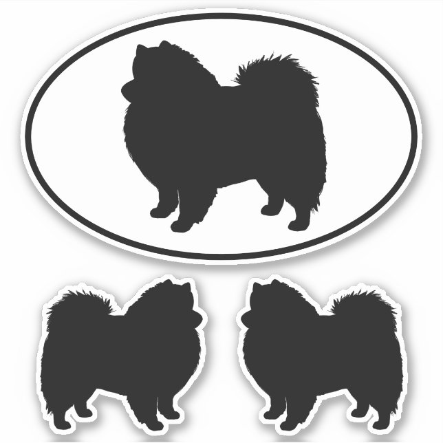 Juego de Pegatinas Eskimo Dog Silhouette Vinyl (Anverso)
