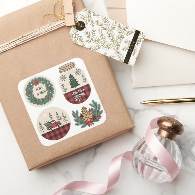 Juego de pegatinas para Navidad en los granjeros - (Regalar)