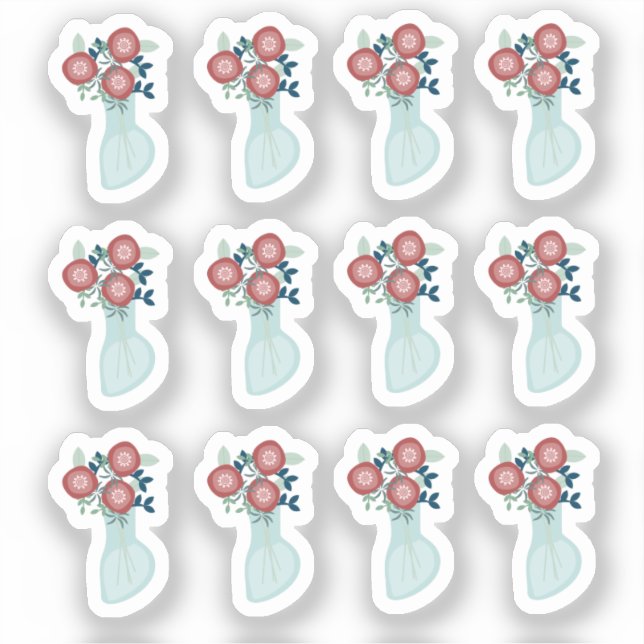 Juego de pegatinas planificador de verde para flor (Anverso)