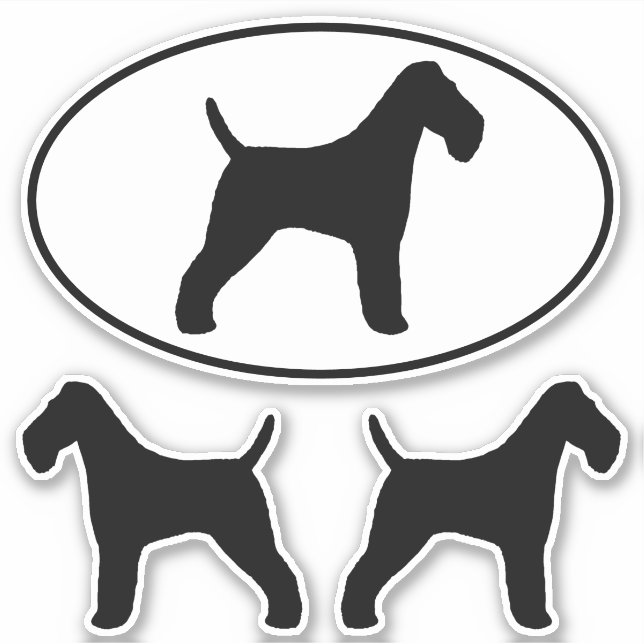 Juego de Pegatinas WFT para Wire Fox Terrier Dog S (Anverso)