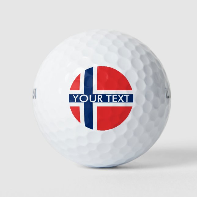 Juego de pelota de golf de bandera noruega para No (Anverso)