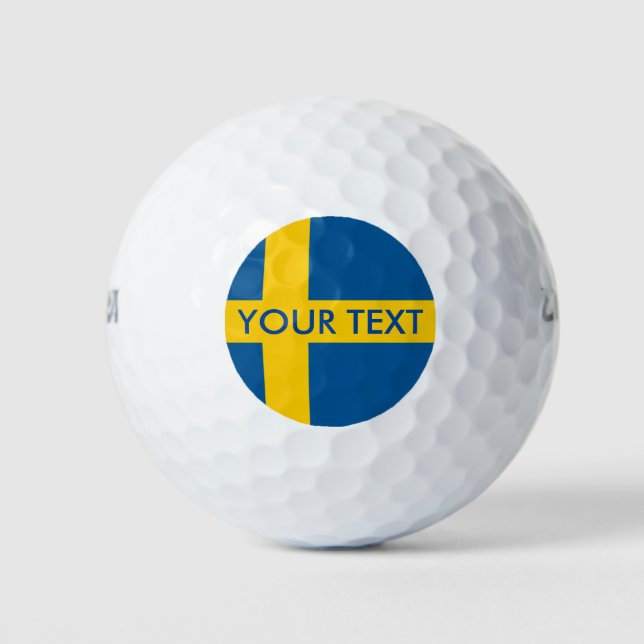 Juego de pelota de golf de bandera sueca para Suec (Anverso)