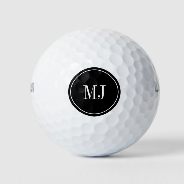 Juego de pelota de golf en monograma elegante y pe (Anverso)