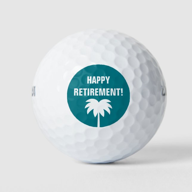 Juego de pelotas de golf Feliz Jubilación con logo (Anverso)