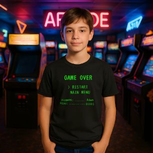 Juego de personalizado sobre camiseta de arcade