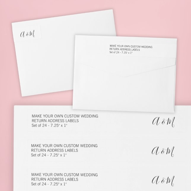 Juego de Personalizados de script de 24 direccione (Script Custom Set of 24 Wedding Return Address Wrap Around Label
)