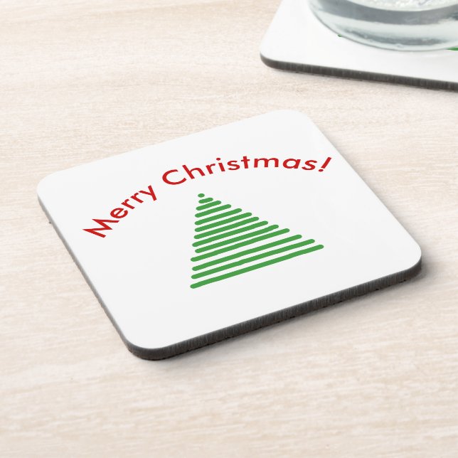 Juego de Posavasos - Árbol de Navidad con Texto Cu (Lado Izquierdo)