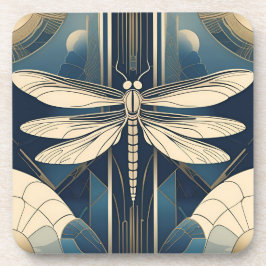 Juego de posavasos Art Déco con libélula