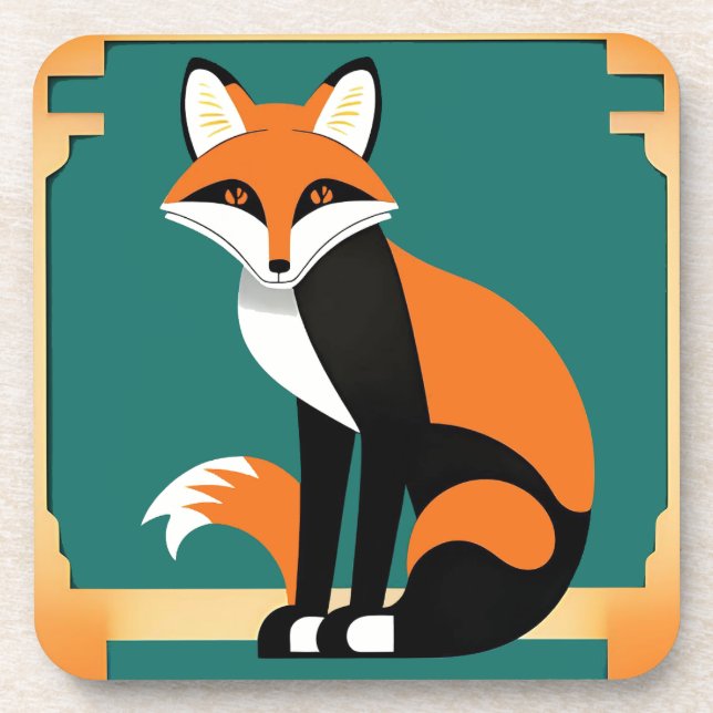 Juego de Posavasos Art Deco Fox (Frente)