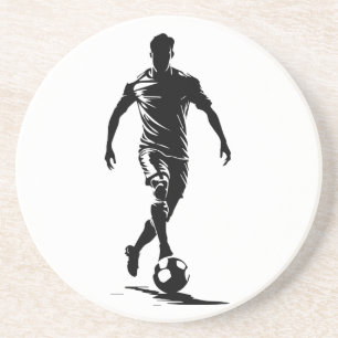 Juego de Posavasos de Arte con Silueta de Jugador