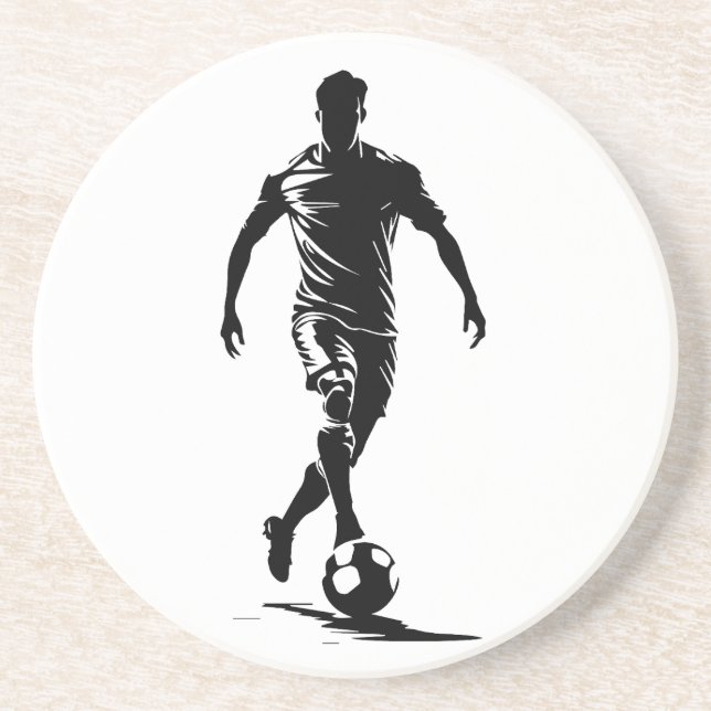 Juego de Posavasos de Arte con Silueta de Jugador  (Frente)
