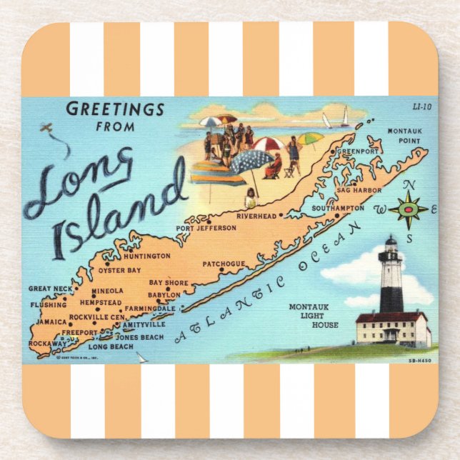Juego de posavasos de bienvenida a Long Island (Frente)