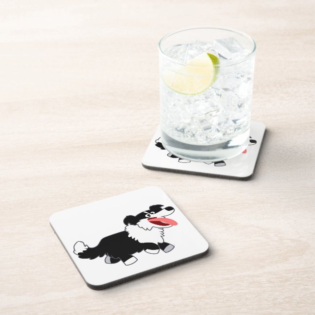 Juego de Posavasos de Border Collie de Dibujos Ani (Lado Derecho)
