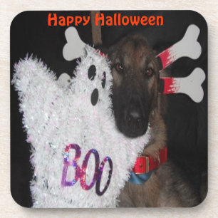 Juego de Posavasos de Corcho Boo Halloween Pastor