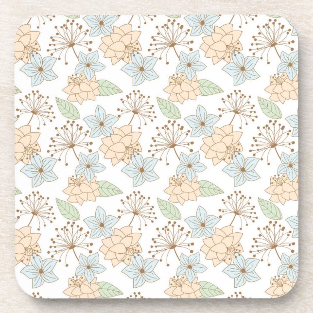 juego de posavasos de flores de primavera (Frente)