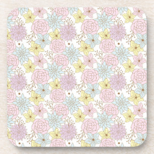 juego de posavasos de flores de primavera