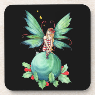 Juego de posavasos de la pequeña hada de Navidad