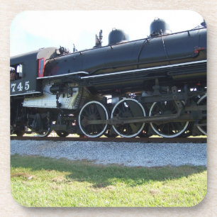 Juego de posavasos de locomotora a vapor