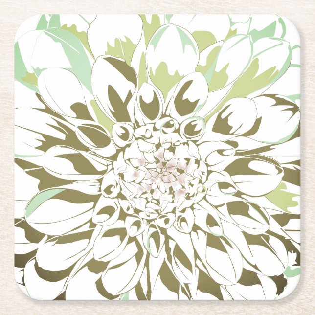 juego de posavasos de papel de flor de dalia (Anverso)