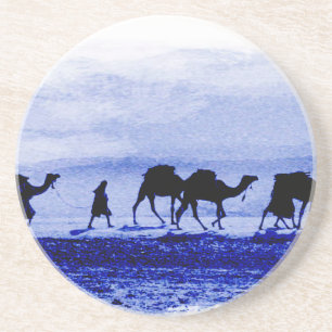 Juego de Posavasos de Piedra Arenisca Azul Caravan