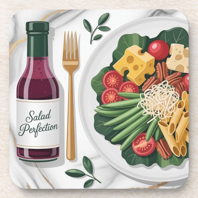 Juego de Posavasos de Plástico de Ensalada Gourmet (Frente)
