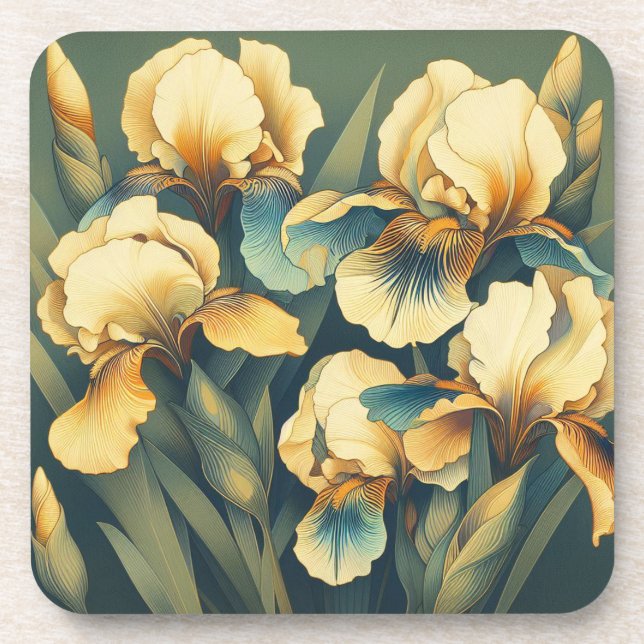 Juego de posavasos de plástico duro Art Deco Golde (Frente)