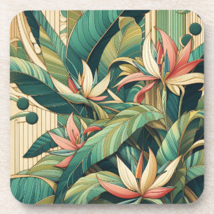 Juego de posavasos de plástico duro con hoja de pl