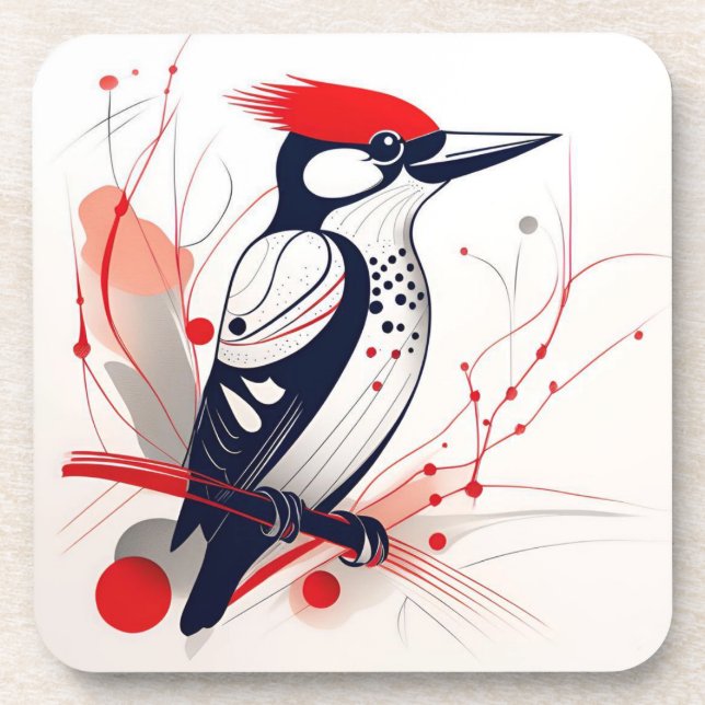 Juego de posavasos de plástico duro con pájaro car (Frente)