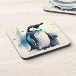 Juego de posavasos de plástico duro de pingüino Ar