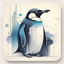 Juego de posavasos de plástico duro de pingüino Ar