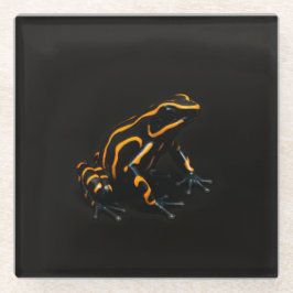Juego de posavasos de vidrio negro 4 Luxe, Rana na