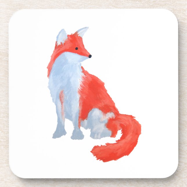 Juego de Posavasos de Zorro Adorable (Frente)