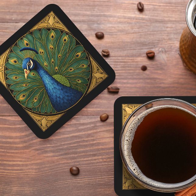 Juego de posavasos Elegant Peacock Beverage (Subido por el creador)