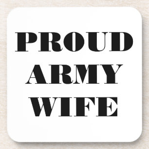 Juego de posavasos Esposa orgullosa del ejército